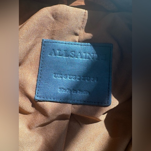 AllSaints Suede Biker Jacket - US Size 2 - Picture 5 of 7